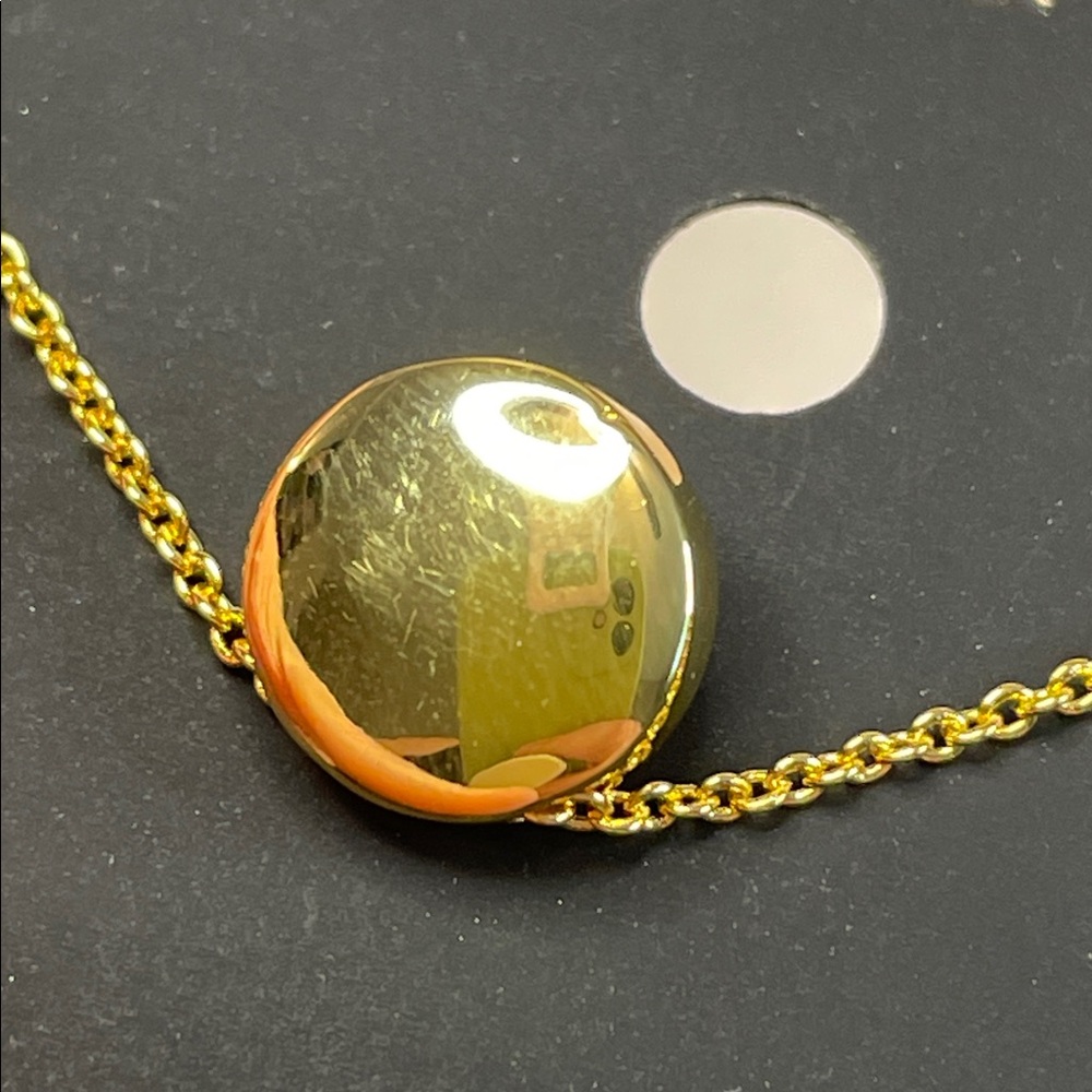 Coach Gold Pendant Necklace with Pink Crystal - Picture 8 of 8